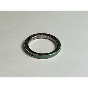Pandora S925 ALE 48 Sterling Silver Green Enamel Ring Size 4.5 Stack Band
